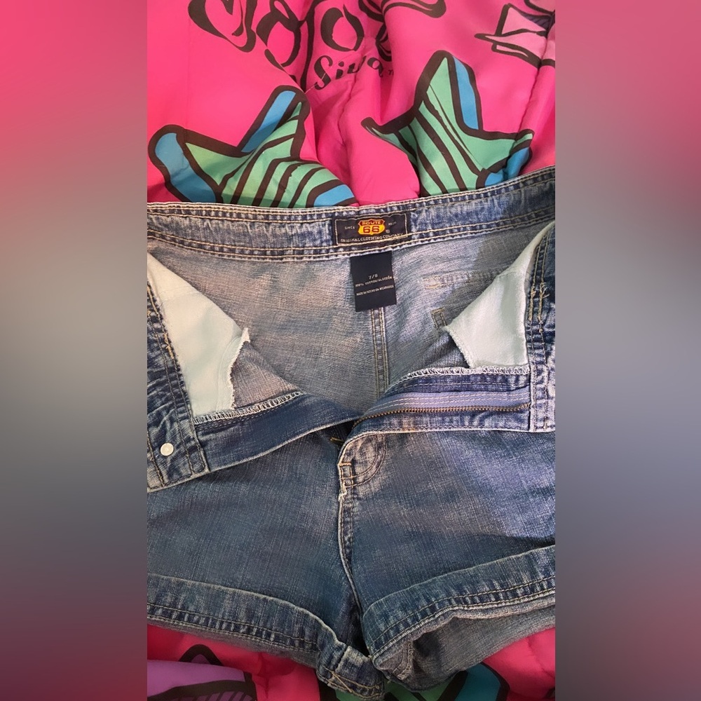 Real route 66 authentic Shorts size 7/8 dark washed shorts mid-rise